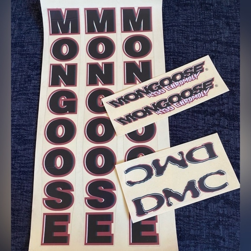 NOS Mongoose Old School Bmx DMC Stickers/Decals